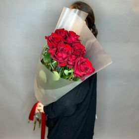 7 гигантских Красных роз 150 см